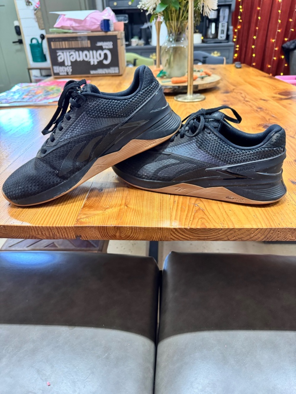 Reebok Nano X3 Black Sneakers with Gum Outsole